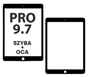 Szyba + OCA do wyświetlacza iPad Pro 9.7 A1673/ A1674 / A1675 Black