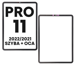 Szyba + OCA do wyświetlacza iPad Pro 11 3 i 4 generacja  2021/2022 A2759 / A2435 / A2761 / A2762 / A2377 / A2459 / A2301 / A2460