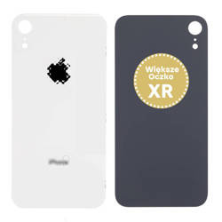 Tylne szkło iPhone XR Biały - większe oczko - A1984 / A2105 / A2106 / A2108
