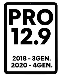 Szyba + OCA do wyświetlaczaiPad Pro 12.9 (2020) 4 gen. A2229 / A2069 / A2232 / A2233 iPad Pro 12.9 (2018) 3 GEN. A1876 / A2014 / A1895 / A1983 CZARNY